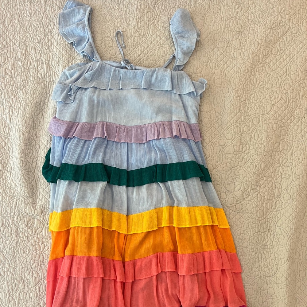 Crown & Ivy rainbow ruffle maxi